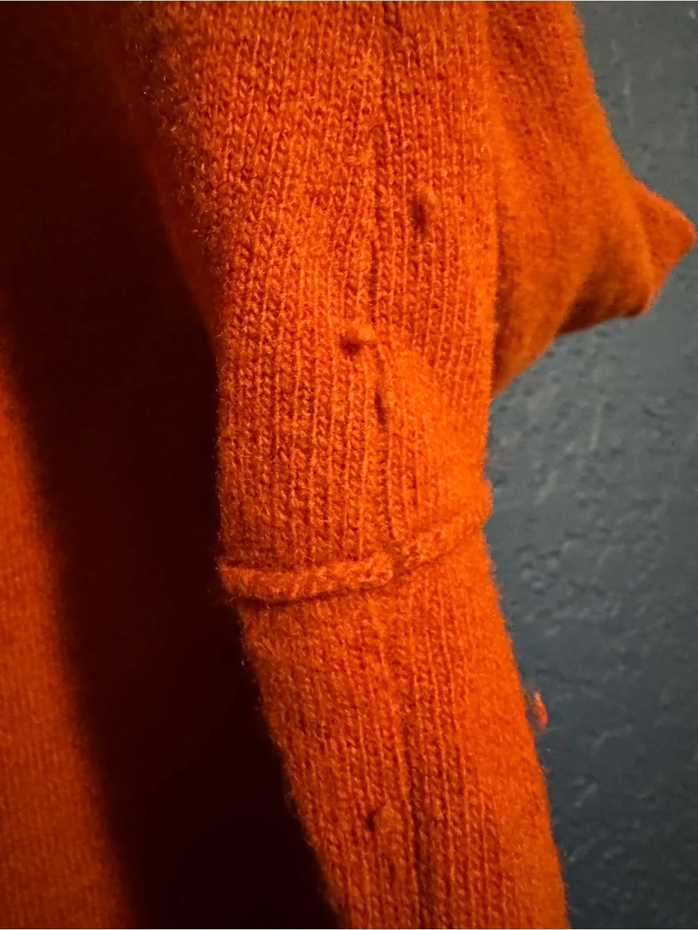Banana Republic Men’s Burnt Orange Quarter-Button Italian Yarn Sweater